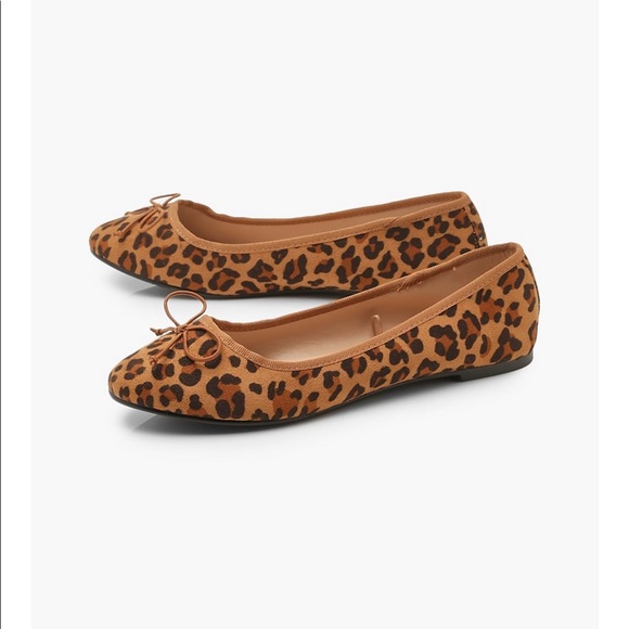 Boohoo Leopard Print Ballet Flats Sz 7 - Picture 2 of 6
